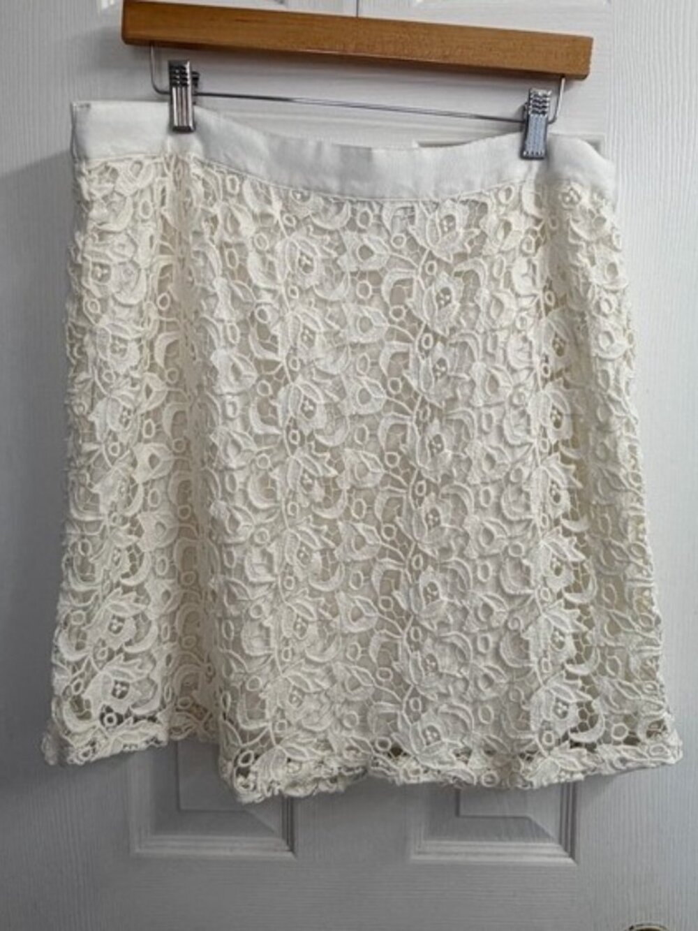 Dex The Suit Shop Ivory Lace A-Line Skirt XL